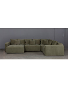 LIVING 2C1 SU ŠEZLONGU MAXI (360X249cm)  komplektuojama kampinė sofa