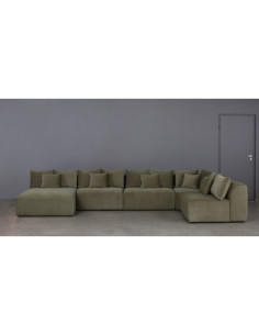 LIVING 2C1 SU ŠEZLONGU MAXI S (338X227cm)  komplektuojama kampinė sofa