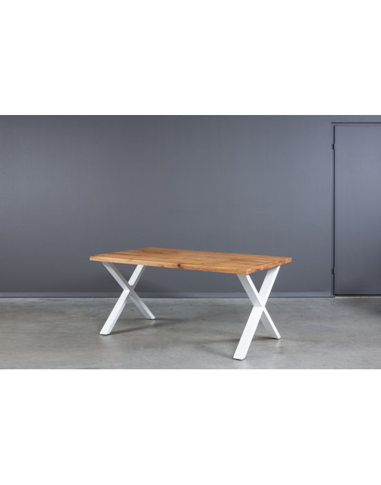 XXX WHITE 160X100 oak table with metal legs