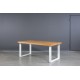 BERGAMO WHITE 200X100 industrinio stiliaus ąžuolinis stalas