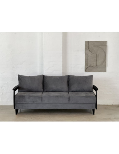 WEST WOODEN BLACK (212cm) trivietė sofa-lova