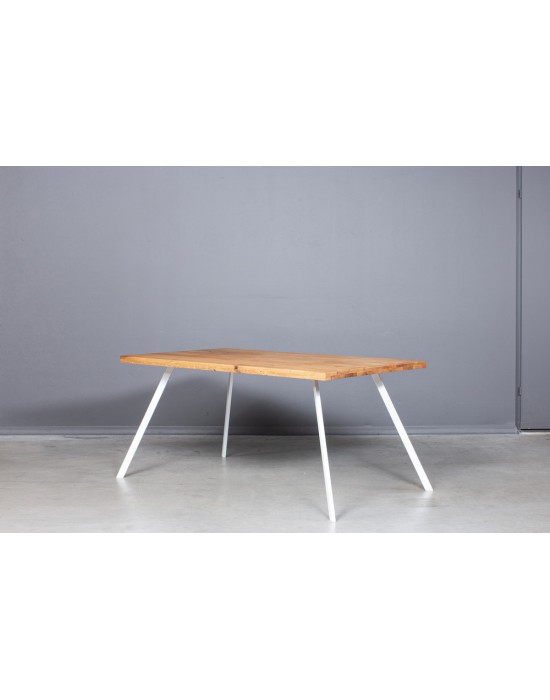 TORI WHITE 160X100 industrinio stiliaus ąžuolinis stalas
