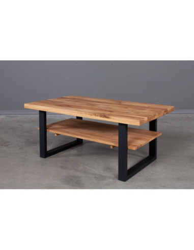 BERGAMO 115X65 oak coffee table with shelf