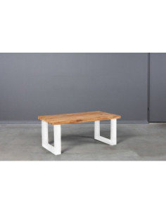 BERGAMO WHITE 110X60 oak coffee table