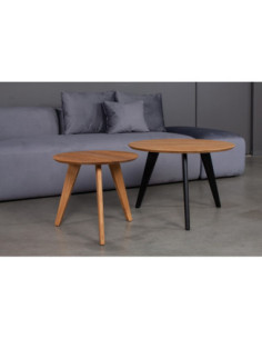 DANTĖ BLACK MIX Ø70 oak, round coffee table, black legs