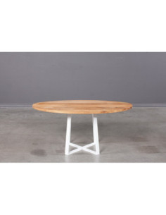 LOFT R ELLIPSE WHITE 100X60 oak oval coffee table with white legs