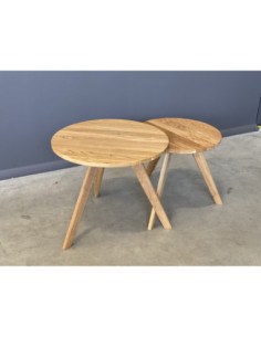 OAKY Ø60 2 in1 Ø50 oak round coffee table