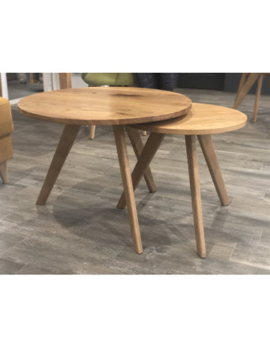 OAKY Ø60 2 in1 Ø50 oak round coffee table