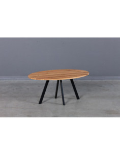 TORI ELIPSSE 100X60 oak oval coffee table with black legs