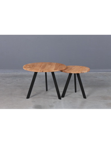 TORI Ø60 2in1 Ø50 oak round coffee table