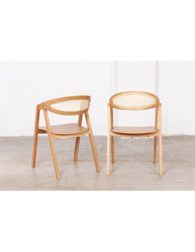 ALDO CANE WOODEN oak chair