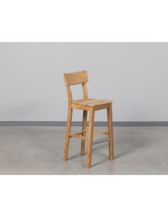 Solid oak (70cm) bar stool DANA