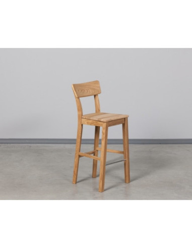 Solid oak (70cm) bar stool DANA