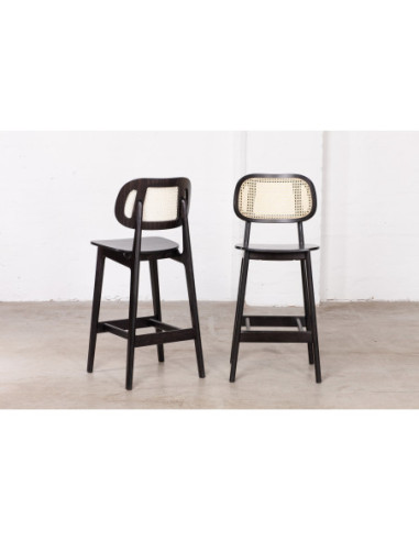 LULA BLACK CANE bar stool