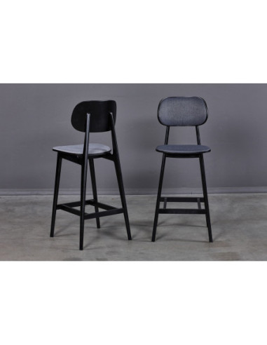 LULA Black Soft bar stool