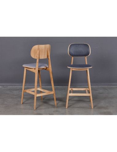 LULA Soft oak bar chair (77cm)