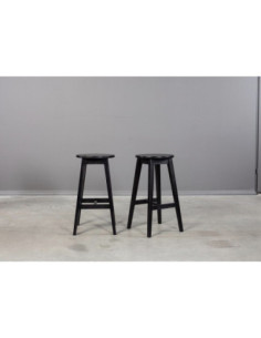 Oak bar stool STOOL BLACK