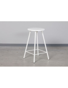 Pusbario(60cm)taburete LOFT WHITE