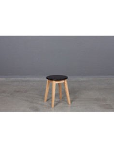 STOOL BLACK TOP oak stool