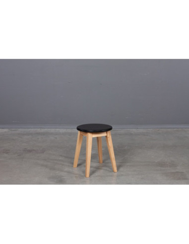 STOOL BLACK TOP oak stool