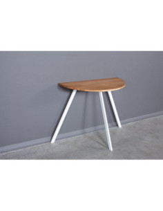 MOON TORI WHITE 90x45 oak side table