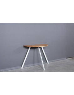 MOON TORI WHITE 90x45 oak side table