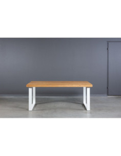 BERGAMO WHITE industrial style oak table