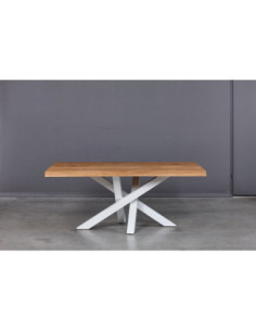 MODERNA WHITE 200X100 industrial style oak table