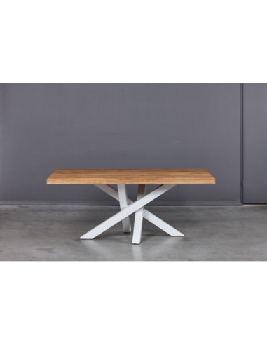 MODERNA WHITE 200X100 industrial style oak table