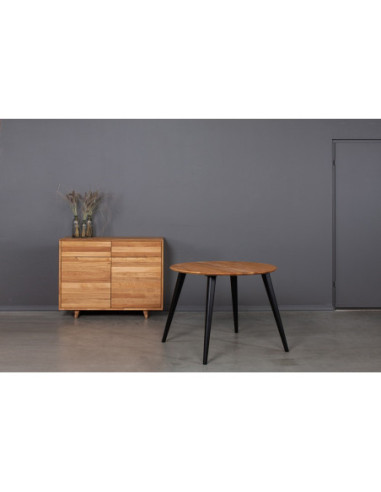 LULA BLACK Ø90 round, oak table