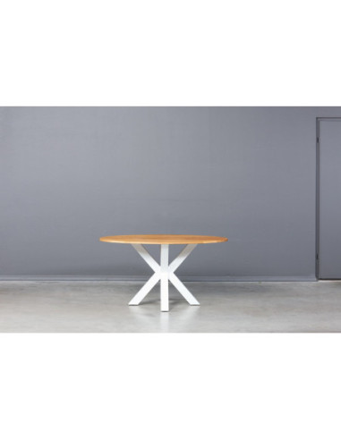 MODERNA ELIPSE WHITE 140X90 industrial style oak table