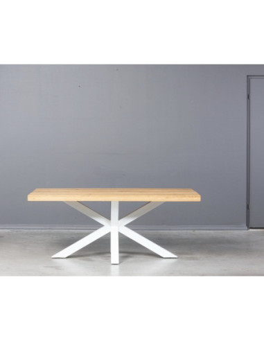 MODERNA WHITE industrial style oak table