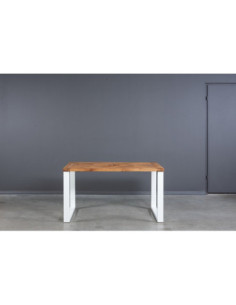 MOZAIKA BERGAMO WHITE 140x80 industrial style oak table