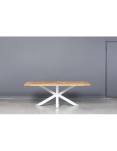 MOZAIKA MODERNA WHITE 200X100 industrial style oak table