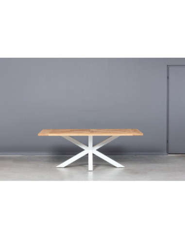 MOZAIKA MODERNA WHITE 200X100 industrial style oak table