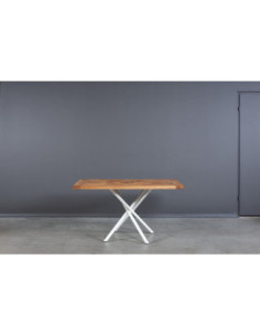 MOZAIKA SPYDER WHITE 140x80 industrial style oak table