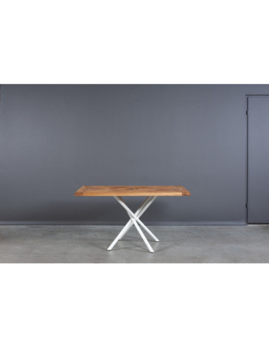 MOZAIKA SPYDER WHITE 140x80 industrial style oak table