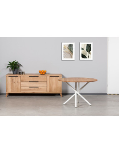 SPYDER WHITE Ø90 oak table