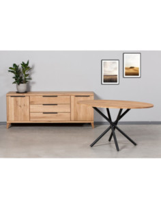 SPYDER ELLIPSE 140x90 industrial style oak table