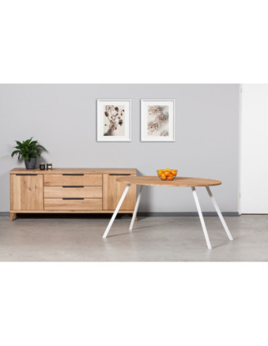 TORI ELIPSE WHITE 140x90 oak oval table