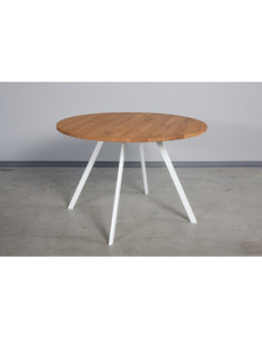 TORI WHITE Ø100 round oak table