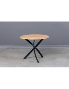 WAVE ROUND Ø100 industrial style oak table