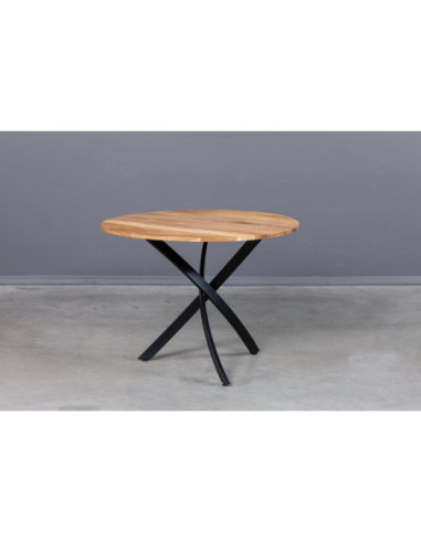 WAVE ROUND Ø80 industrial style oak table