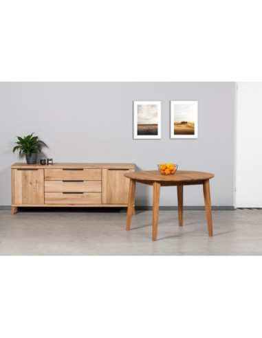 EKA Ø115-195 round, extending, oak table