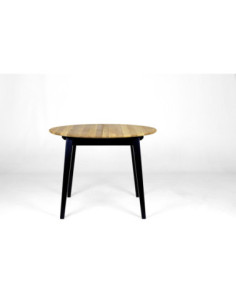 GENOVA BLACK Ø110-160 round, extending, oak table