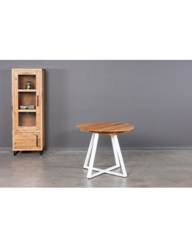 GENOVA LOFT WHITE Ø90-128 round, extending, oak table