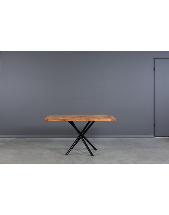 MOZAIKA SPYDER 140x80 oak table with metal legs