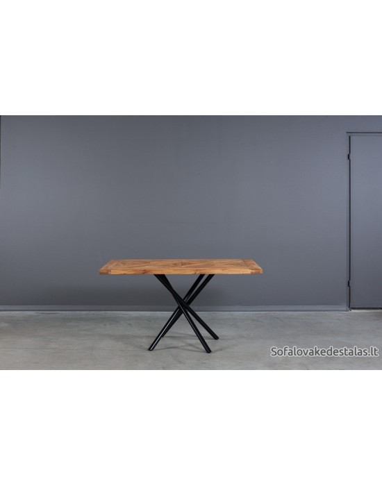 MOZAIKA SPYDER 140x80 industrinio stiliaus ąžuolinis stalas
