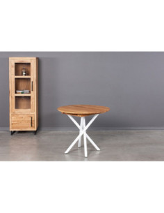 GENOVA SPYDER WHITE Ø90-128 round, extending, oak table