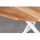 WAVE WHITE APVALUS Ø90 industrinio stiliaus ąžuolinis stalas